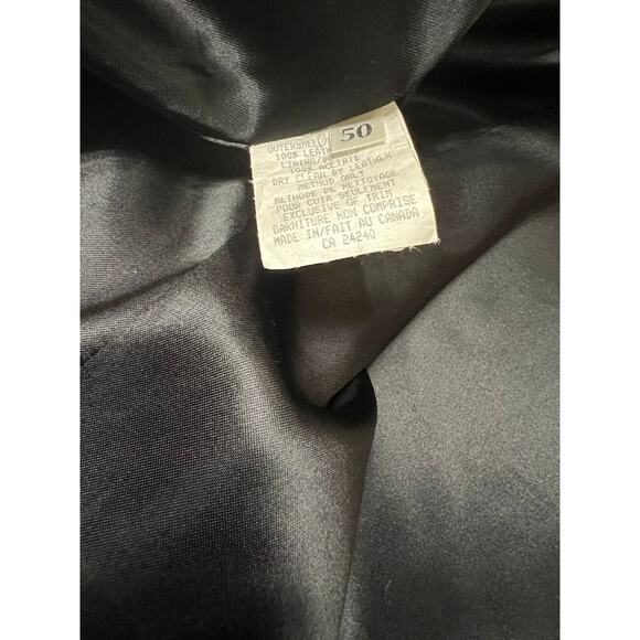 Creations De Cuir Andre Leather Garments Vintage Black Coat Size 50 Men’s - Picture 8 of 9